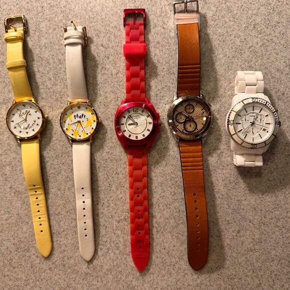 Designer Watch Lot – Kate Spade, Fossil, Coach (5 Watches Total) - Picture 1 of 6